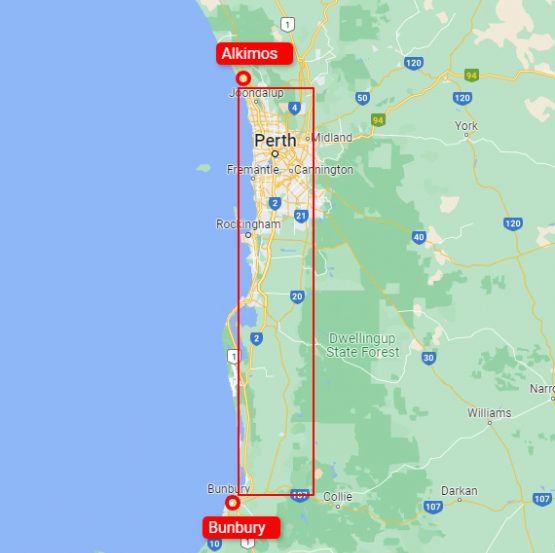 Our service area is from Alkimos to Bunbury